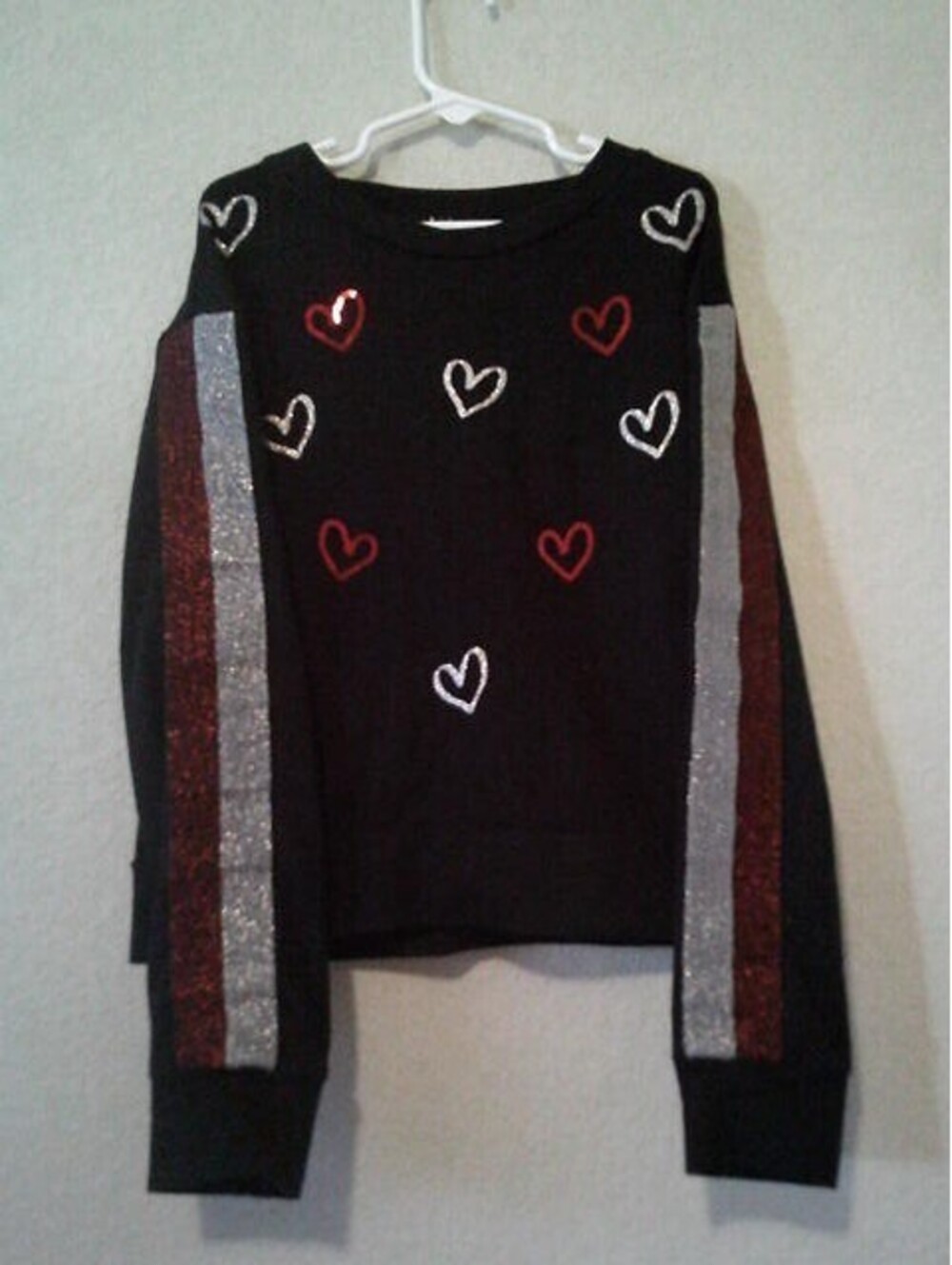 Kidpik Black heart print sweater